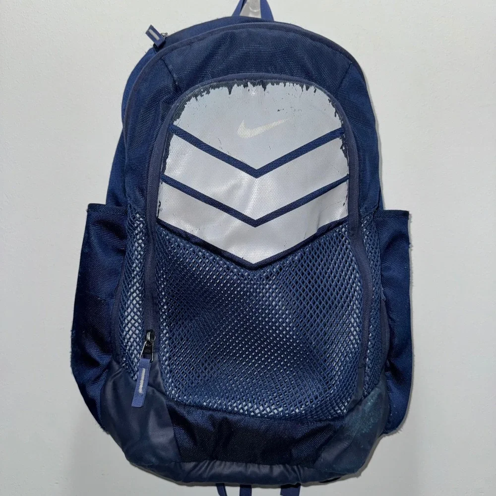 Nike Vapor Power Max Air Backpack Navy Blue Mesh Athletic Gym School Bag